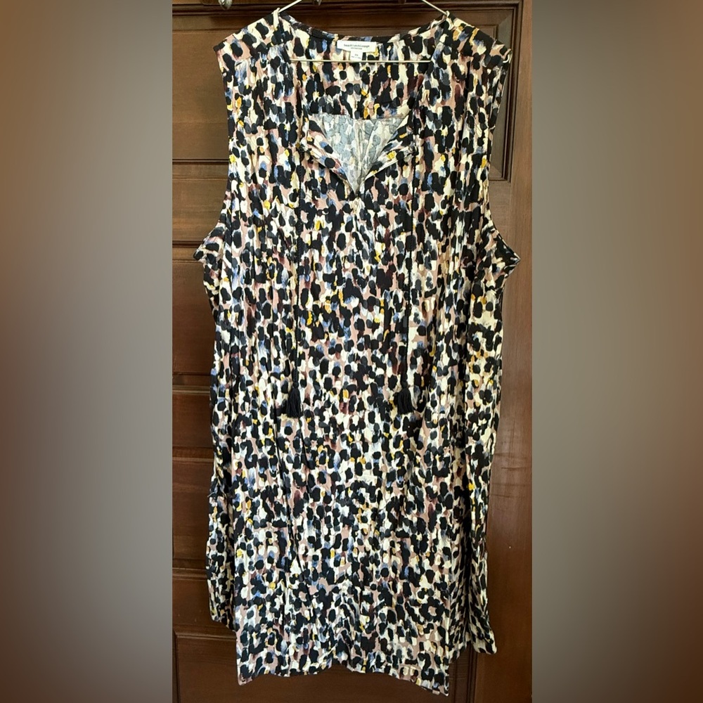 NWOT Beachlunchlounge Women’s Plus Leopard Print Sleeveless Dress